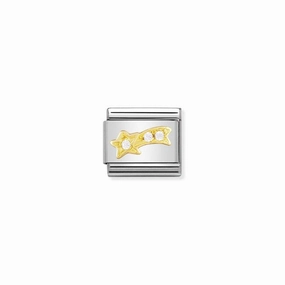 Nomination Composable Link Shooting Star, Cubic Zirconia, 18K Gold