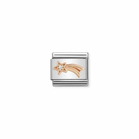 Nomination Composable Link Shooting Star, Cubic Zirconia, 9K Rose Gold