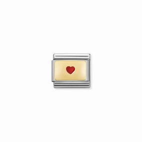 Nomination Composable Link Small Heart, 18K Gold & Enamel
