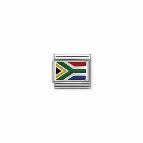 Nomination Composable Link South Africa Flag, Silver & Enamel
