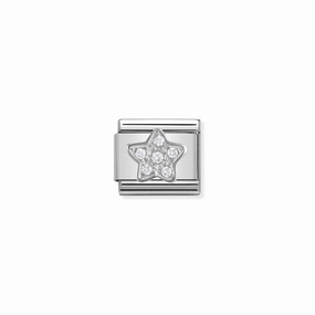 Nomination Composable Link Star, Cubic Zirconia, Silver