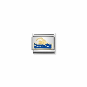 Nomination Composable Link Swimmer, 18K Gold & Enamel