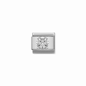Nomination Composable Link Teddy, Cubic Zirconia, Silver