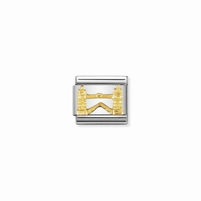 Nomination Composable Link Tower Bridge, 18K Gold