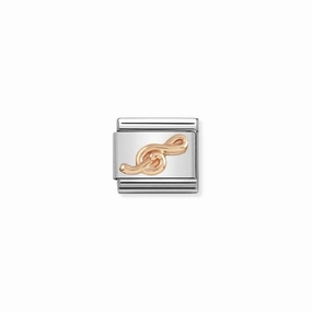 Nomination Composable Link Treble Clef, 9K Rose Gold