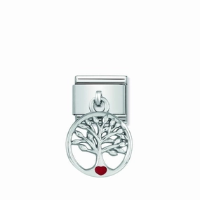Nomination Composable Link Tree of Life Hanging Charm, Silver & Enamel