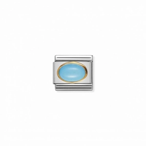 Nomination Composable Link Turqoise Stone, 18K Gold