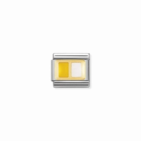 Nomination Composable Link Vatican Flag, 18K Gold & Enamel