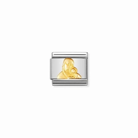 Nomination Composable Link Virgin Mary with Child, 18K Gold