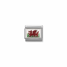 Nomination Composable Link Wales Flag, Silver & Enamel
