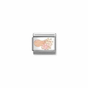 Nomination Composable Link Wool & Knitting Needles, 9K Rose Gold & Enamel