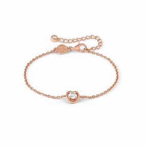 Nomination CosmicLove Bracelet, Heart, Cubic Zirconia, Rose Gold, Sterling Silver
