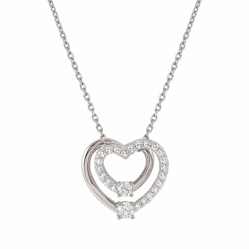Nomination CosmicLove Necklace, Big Pave Heart, Cubic Zirconia, Sterling Silver