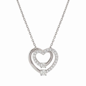 Nomination CosmicLove Necklace, Big Pave Heart, Cubic Zirconia, Sterling Silver