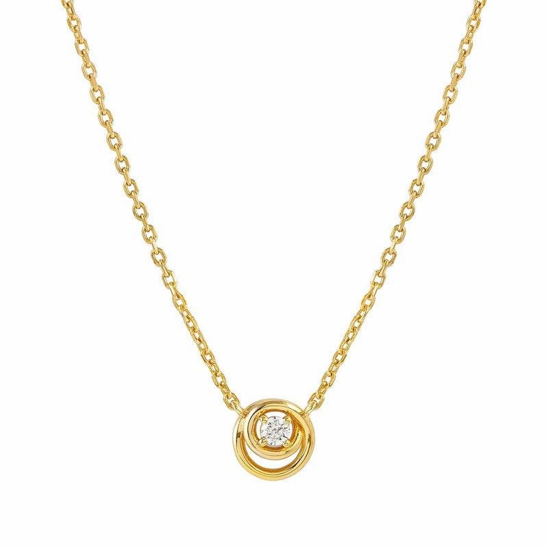 Nomination CosmicLove Necklace, Circle, Cubic Zirconia, Gold, Sterling Silver