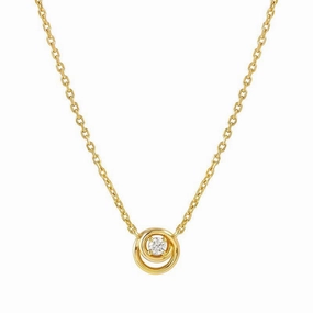 Nomination CosmicLove Necklace, Circle, Cubic Zirconia, Gold, Sterling Silver