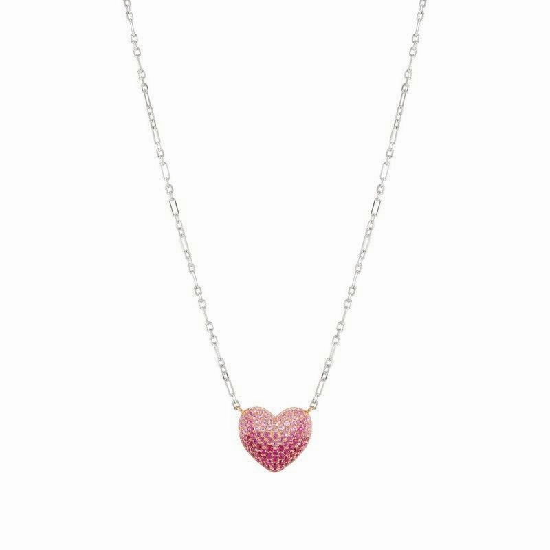 Nomination Crysalis Necklace, Heart, Pink Cubic Zirconia, Silver