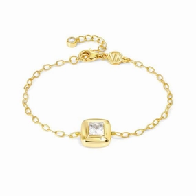 Nomination Domina Bracelet, Square, Cubic Zirconia, 24K Gold