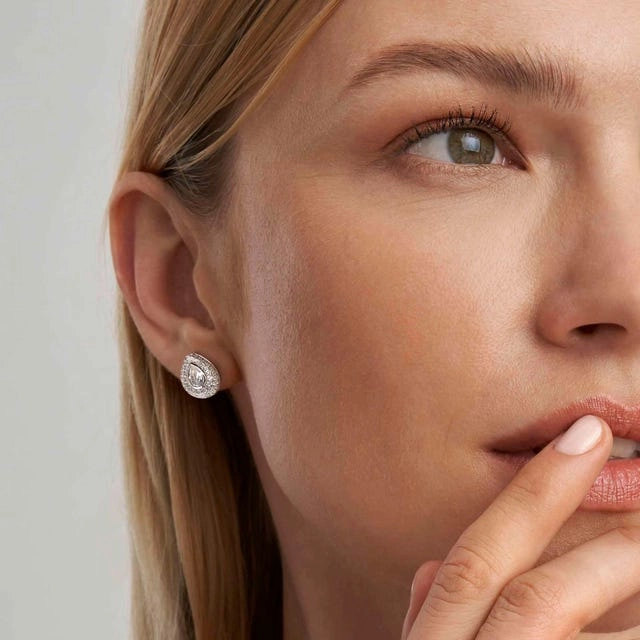 Nomination Domina Earrings, Drop, Pave, Cubic Zirconia, Silver