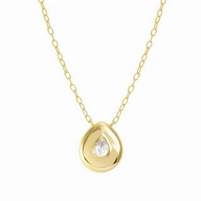 Nomination Domina Necklace, Drop Pendant, Cubic Zirconia, 24K Gold