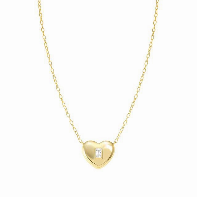 Nomination Domina Necklace, Heart Pendant, Cubic Zirconia, 24K Gold