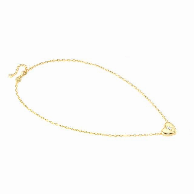 Nomination Domina Necklace, Heart Pendant, Cubic Zirconia, 24K Gold