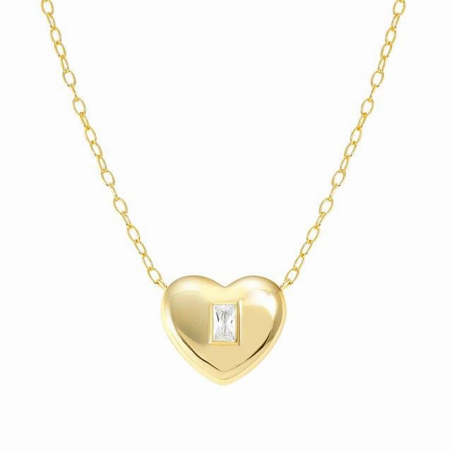 Nomination Domina Necklace, Heart Pendant, Cubic Zirconia, 24K Gold