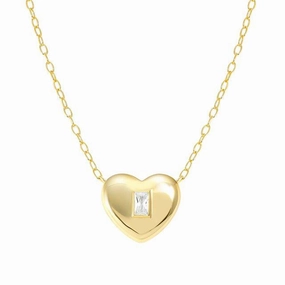 Nomination Domina Necklace, Heart Pendant, Cubic Zirconia, 24K Gold