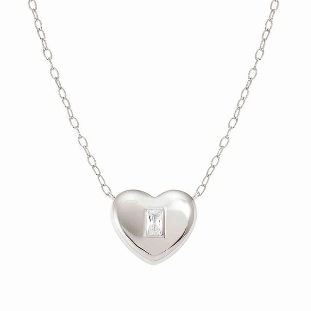 Nomination Domina Necklace, Heart Pendant, Cubic Zirconia, Silver