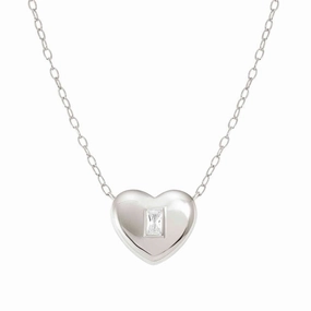 Nomination Domina Necklace, Heart Pendant, Cubic Zirconia, Silver