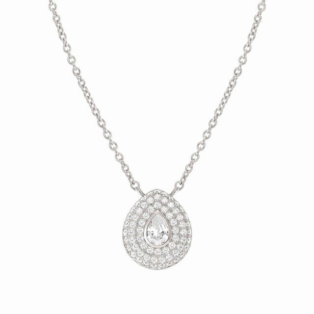 Nomination Domina Necklace, Pendant, Drop, Pave, Cubic Zirconia, Silver