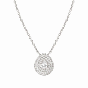 Nomination Domina Necklace, Pendant, Drop, Pave, Cubic Zirconia, Silver