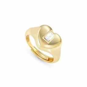 Nomination Domina Ring, Heart, Cubic Zirconia, 24K Gold