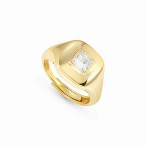 Nomination Domina Ring, Square, Cubic Zirconia, 24K Gold