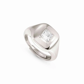 Nomination Domina Ring, Square, Cubic Zirconia, Silver
