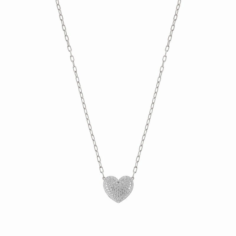 Nomination Easychic Heart Necklace White Rhodium Finish