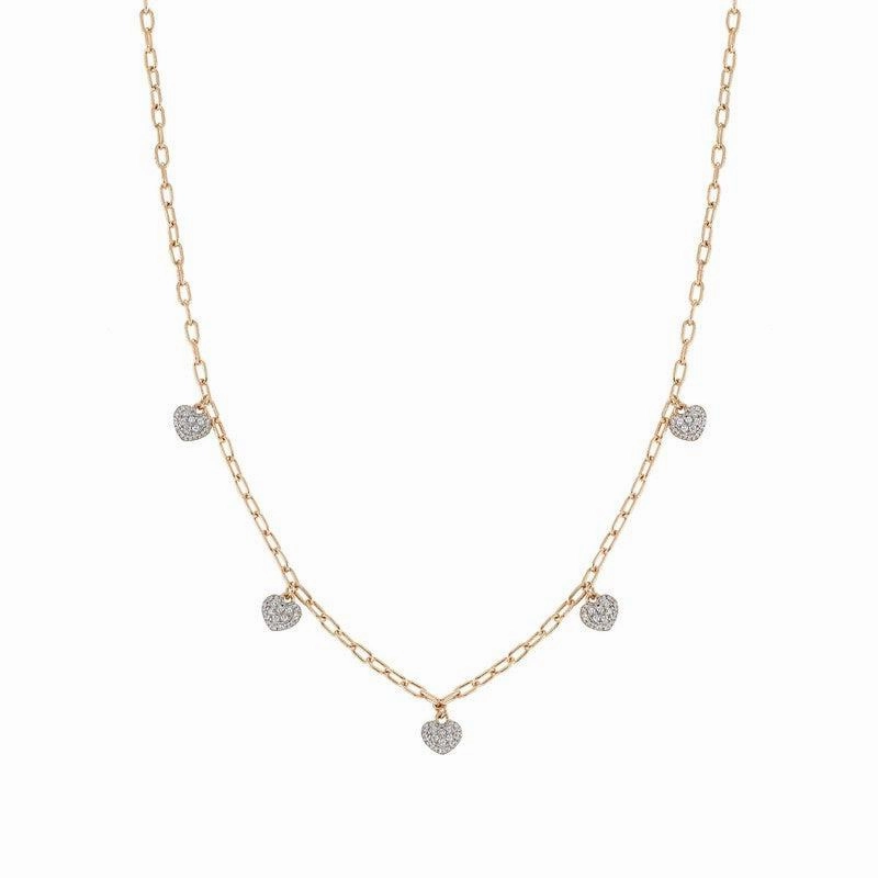 Nomination Easychic Hearts Necklace 22K Rose Gold Finish