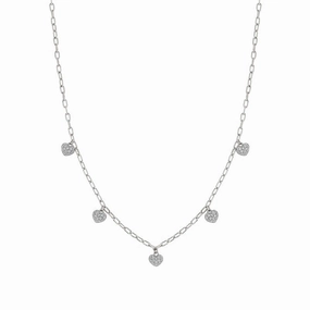 Nomination Easychic Hearts Necklace White Rhodium Finish