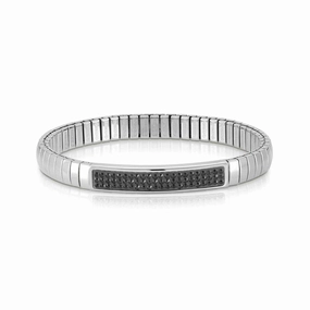 Nomination Extension Stretch Bracelet, Black Cubic Zirconia, Stainless Steel