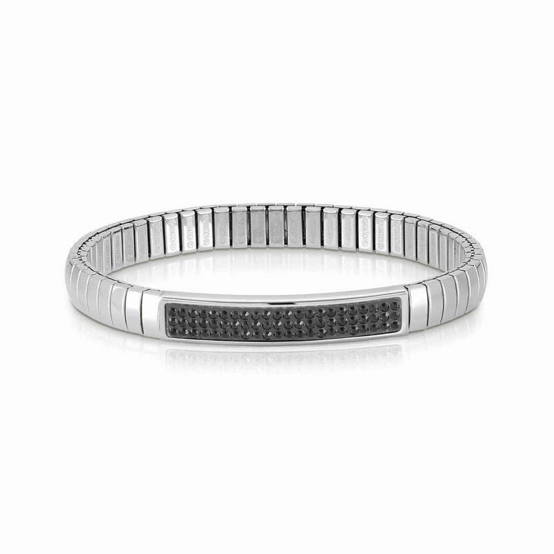Nomination Extension Stretch Bracelet, Black Cubic Zirconia, Stainless Steel