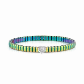 Nomination Extension Stretch Bracelet, Heart, Cubic Zirconia, Multicolour, Stainless Steel