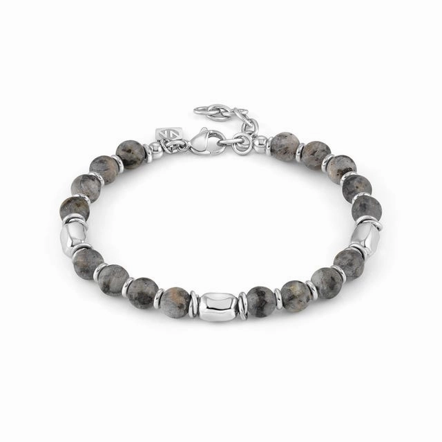 Nomination Instinct Bracelet, Grey Jasper Stone, Stainless Steel