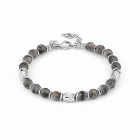 Nomination Instinct Bracelet, Grey Jasper Stone, Stainless Steel