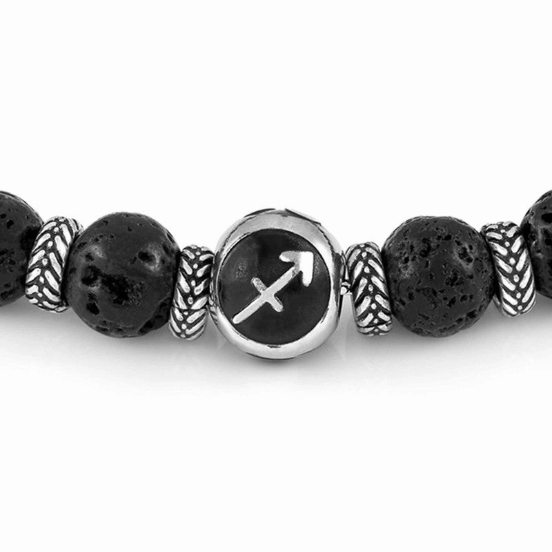 Nomination Instinct Bracelet, Sagittarius, Lava Stone, Stainless Steel