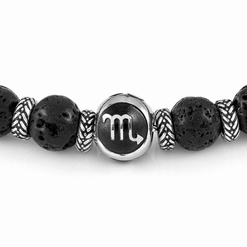 Nomination Instinct Bracelet, Scorpio, Lava Stone, Stainless Steel