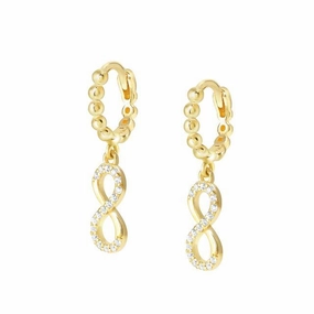 Nomination Lovecloud Earrings, Infinity Drop, Cubic Zirconia, 24K Gold