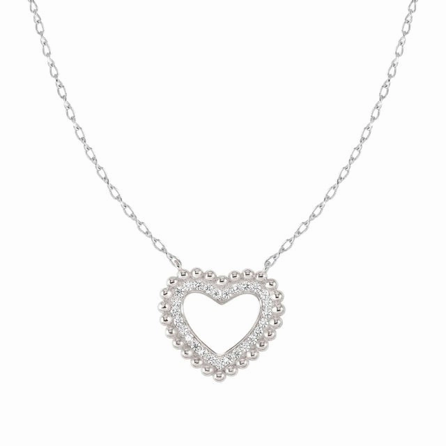 Nomination Lovecloud Necklace, Heart, Cubic Zirconia, Silver