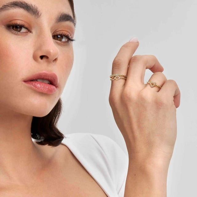Nomination Lovecloud Ring, Cubic Zirconia, 24K Gold