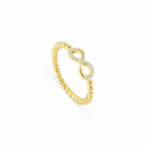 Nomination Lovecloud Ring, Infinity, Cubic Zirconia, 24K Gold
