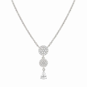 Nomination Lucentissima Necklace, Circle, Pear-Shape Pendant, White Cubic Zirconia, Silver